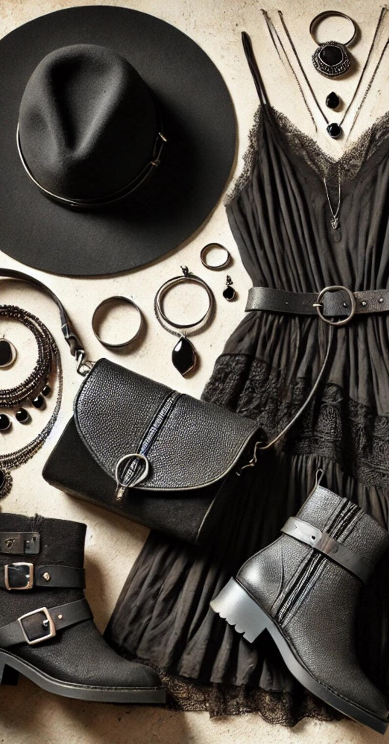 Witch Fall Wardrobe Black Boho Witchy Thrift Bundle | Gothic Boho Clothing | Witchcore Fall Outfit | Dark Academia Thrift Box - Women’s size Small