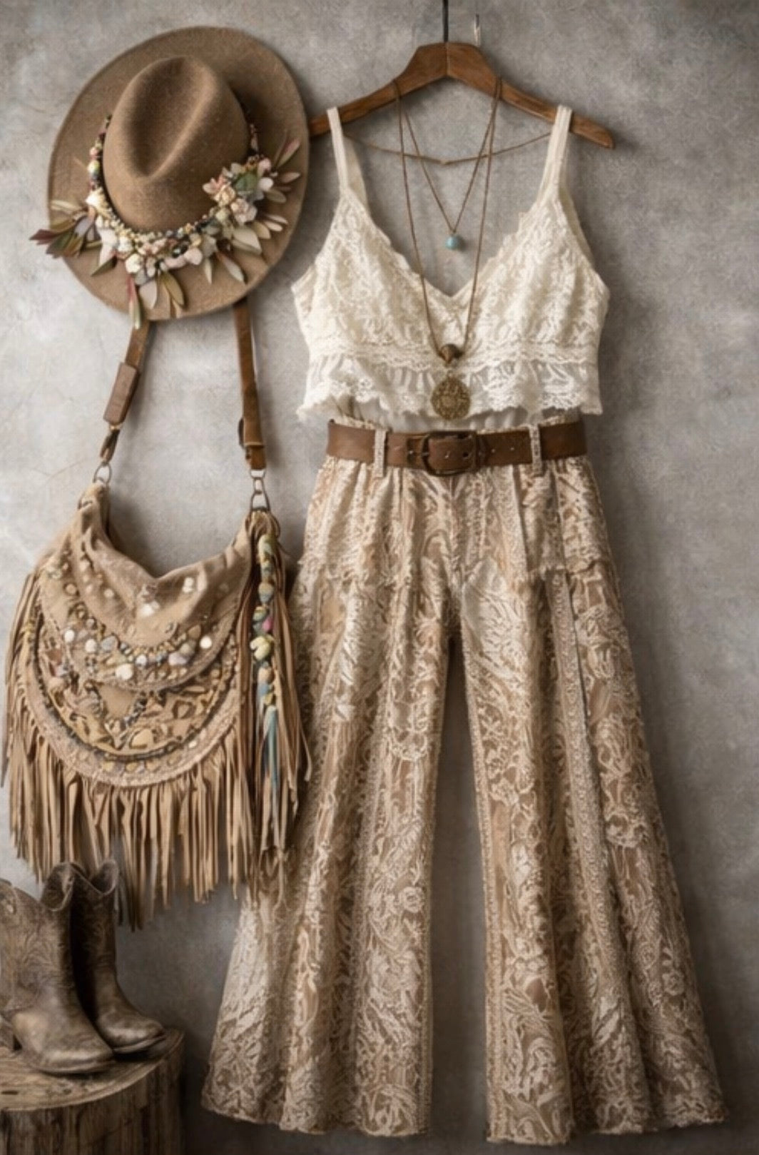 Festival boho bundle, white witch coven festival curated bundle clothing size large