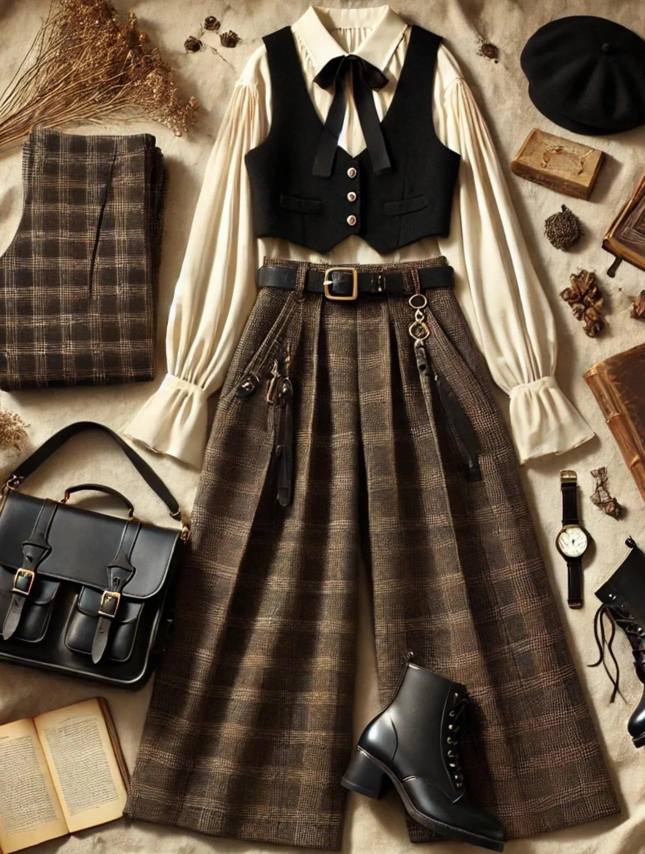 slim fit dress slacks Dark academia Curated clothing Style Box for Sustainability, styled by