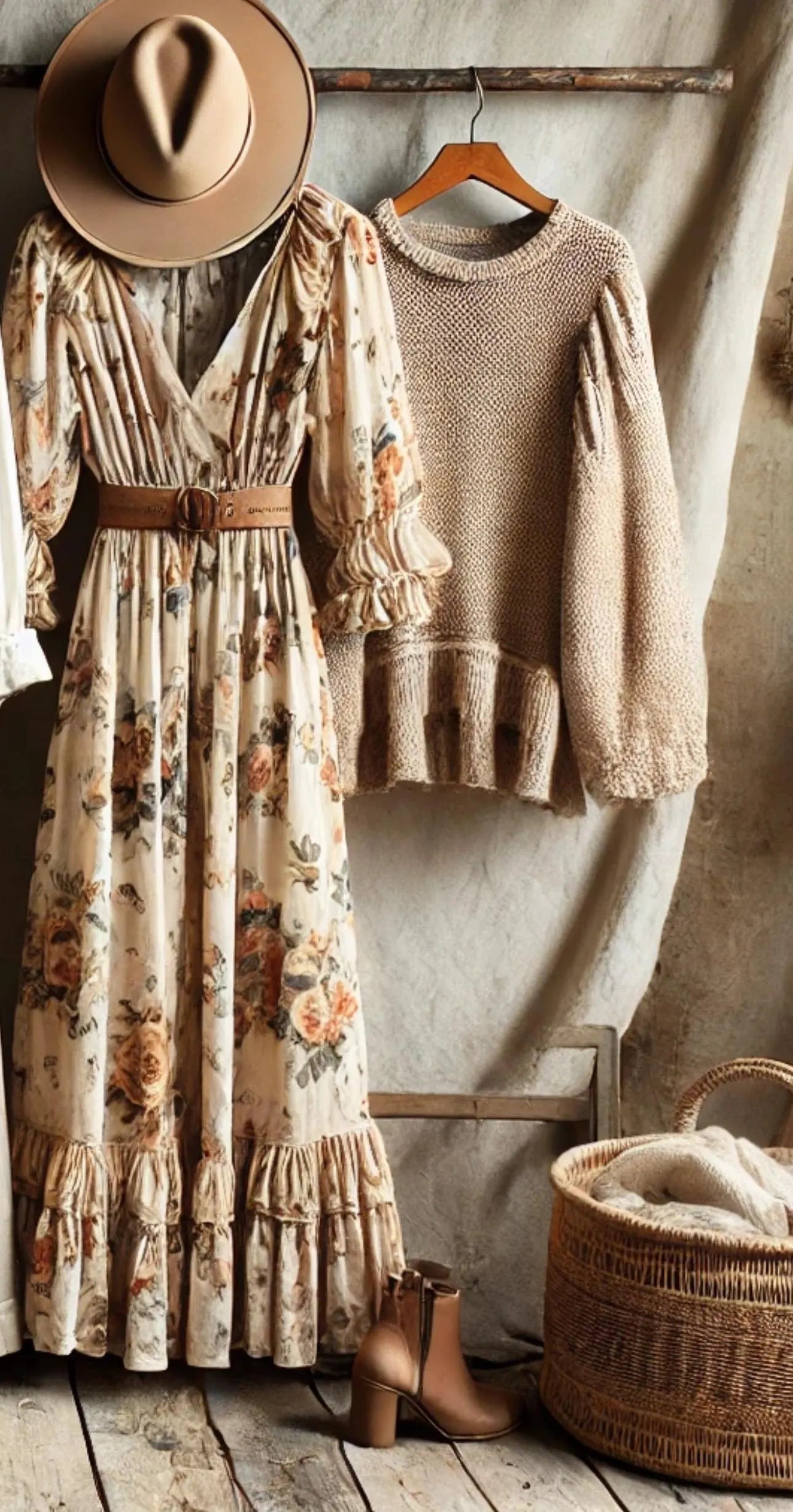 Linen Clothing bundle Cottagecore Dress & Boho Wide Leg Pants Farmhouse Fashion Outfits | Rustic Vintage Inspired Style handmade
~ Women’s Size MEDIUM
