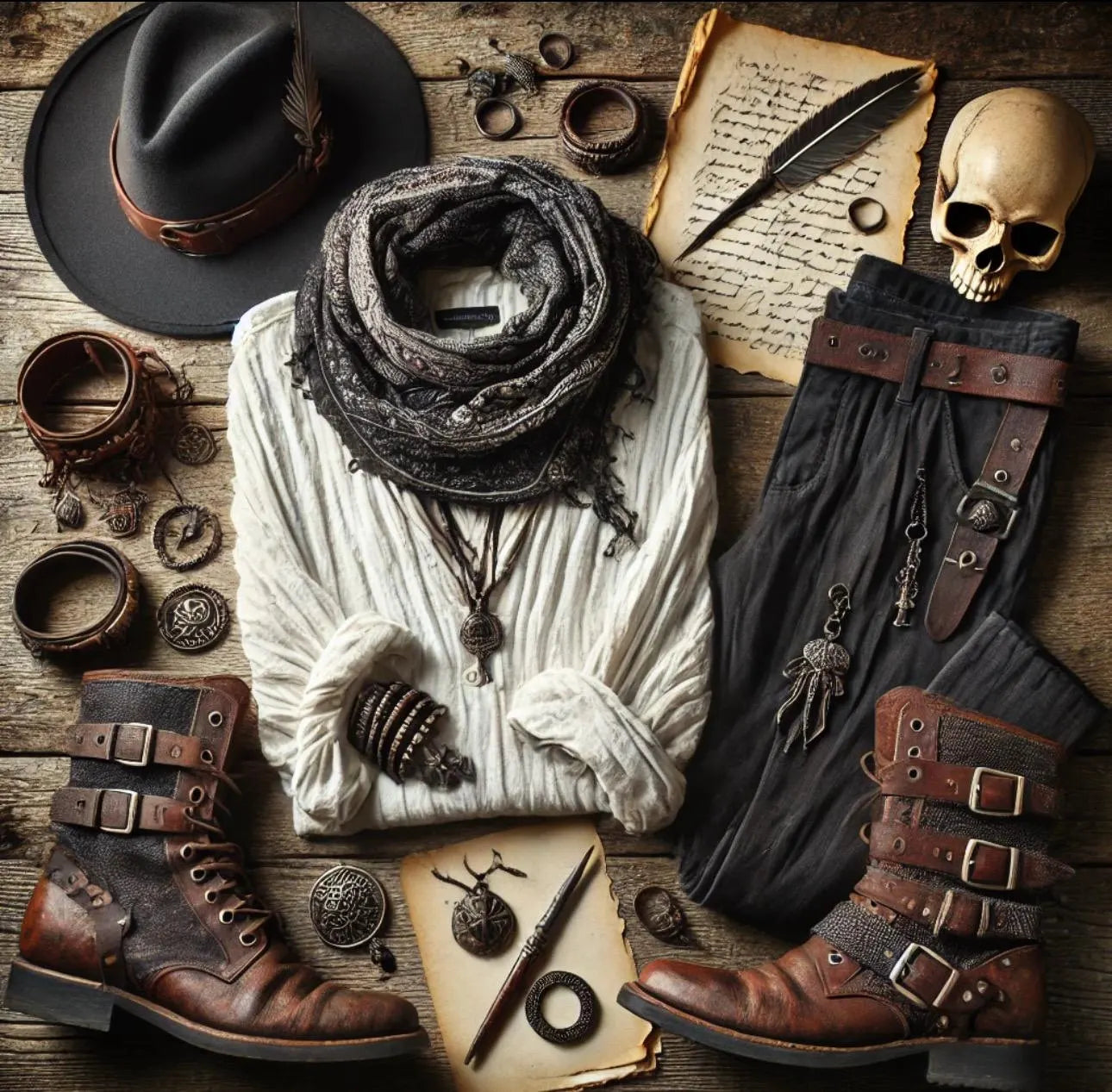 Bohemian Rocker Men’s Thrift Bundle | Vintage Artist Style | Nomad Poet Aesthetic | Layered Indie Rock Fashion One-of-a-Kind Menswear (Small Bundle)