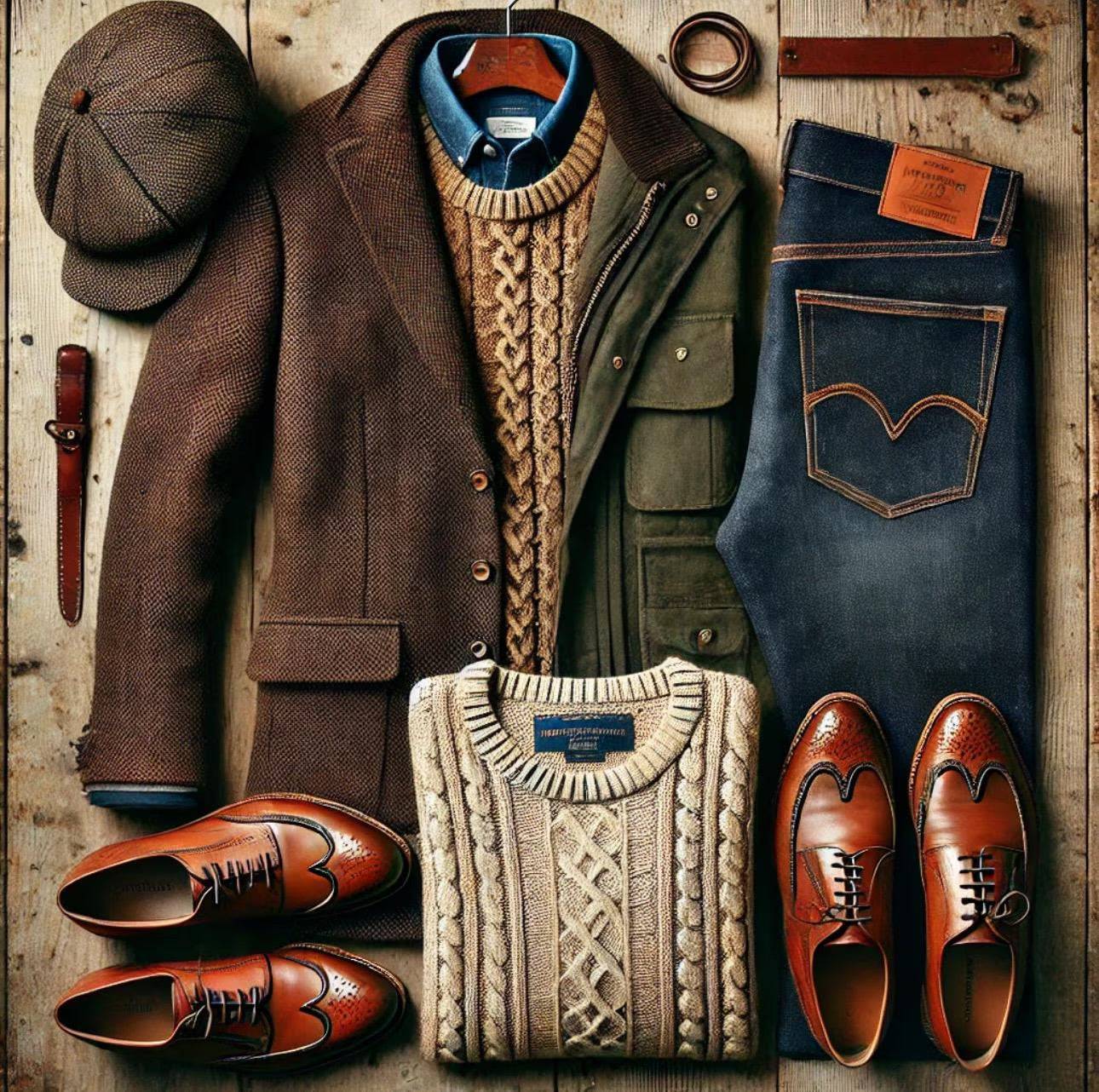 Men's Vintage Prep Style Box • Curated Tweed & Cable Knit Mystery Bundle (Medium Bundle)