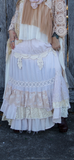 Bohemian maxi skirt, ruffled shabby chic rose skirt S M