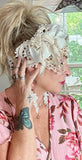 Crochet head band, wrap, bohemian hair accessory