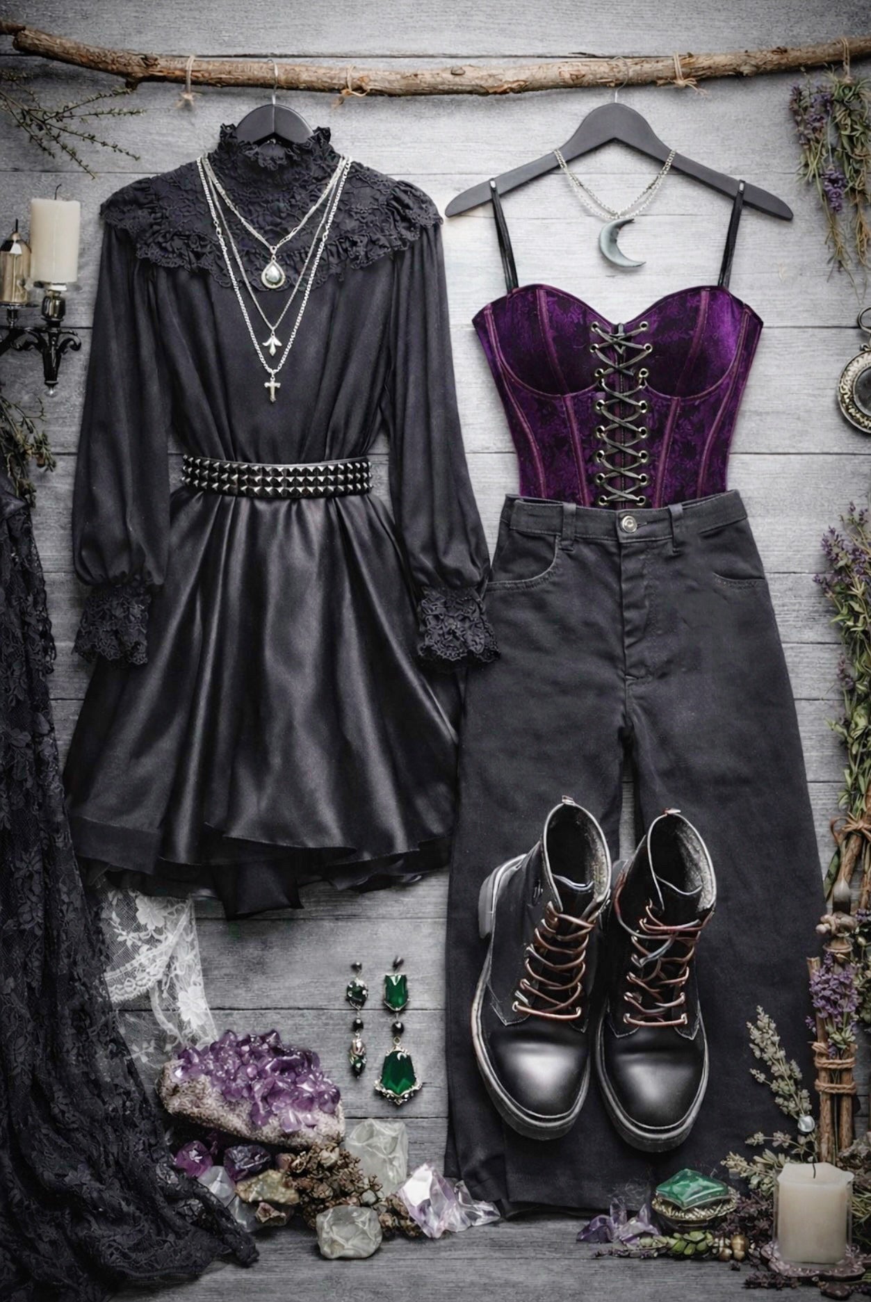 Fairycore Thrift Bundle | Dark Fairy Goth Outfit | Witchy Cottagecore Clothing Bundle | Romantic Fantasy Aesthetic | Upcycled Fairycore Style | True Rebel Clothing large