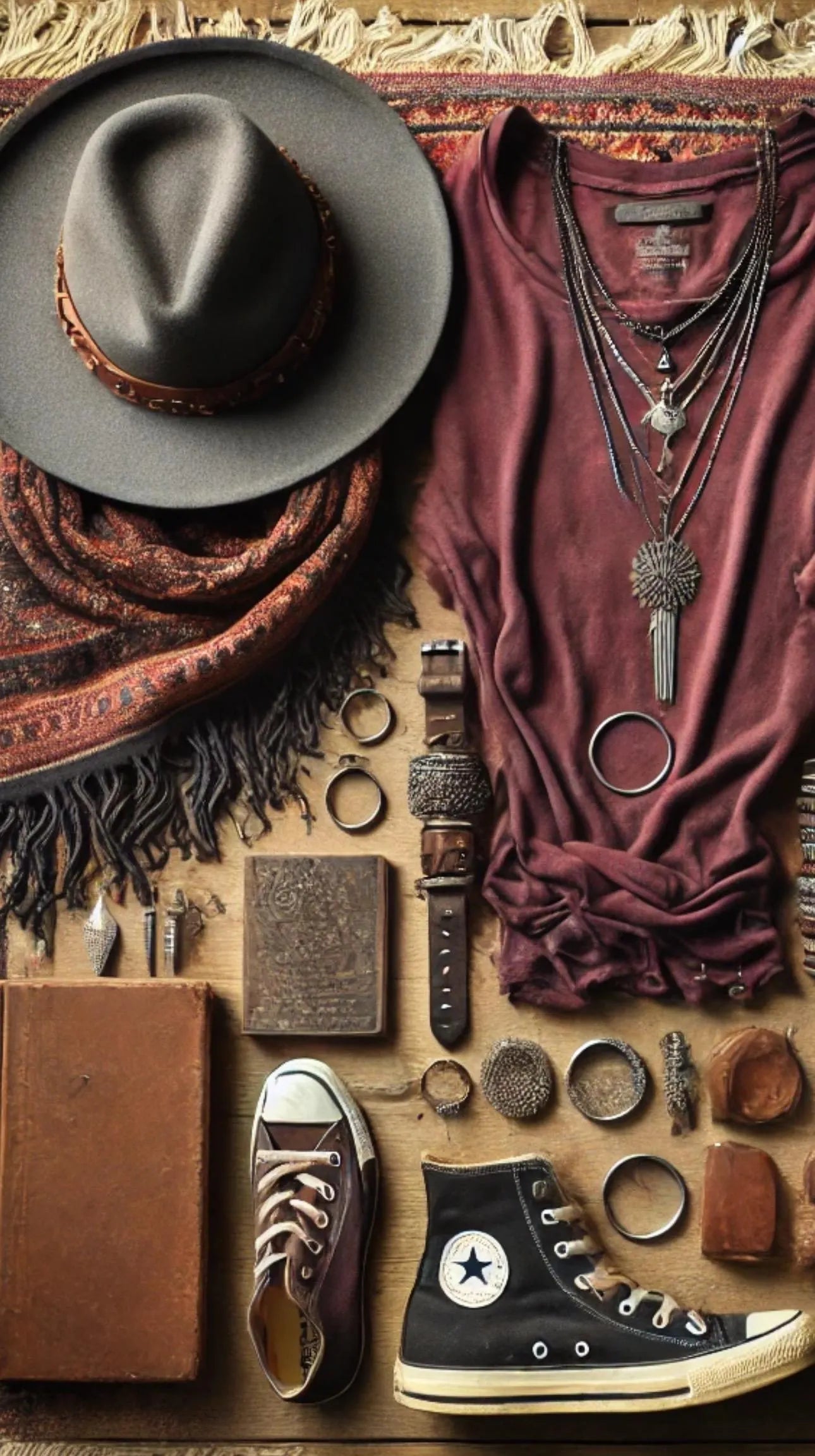 Bohemian Rocker Men’s Thrift Bundle | Vintage Artist Style | Nomad Poet Aesthetic | Layered Indie Rock Fashion One-of-a-Kind Menswear (Sample Bundle)