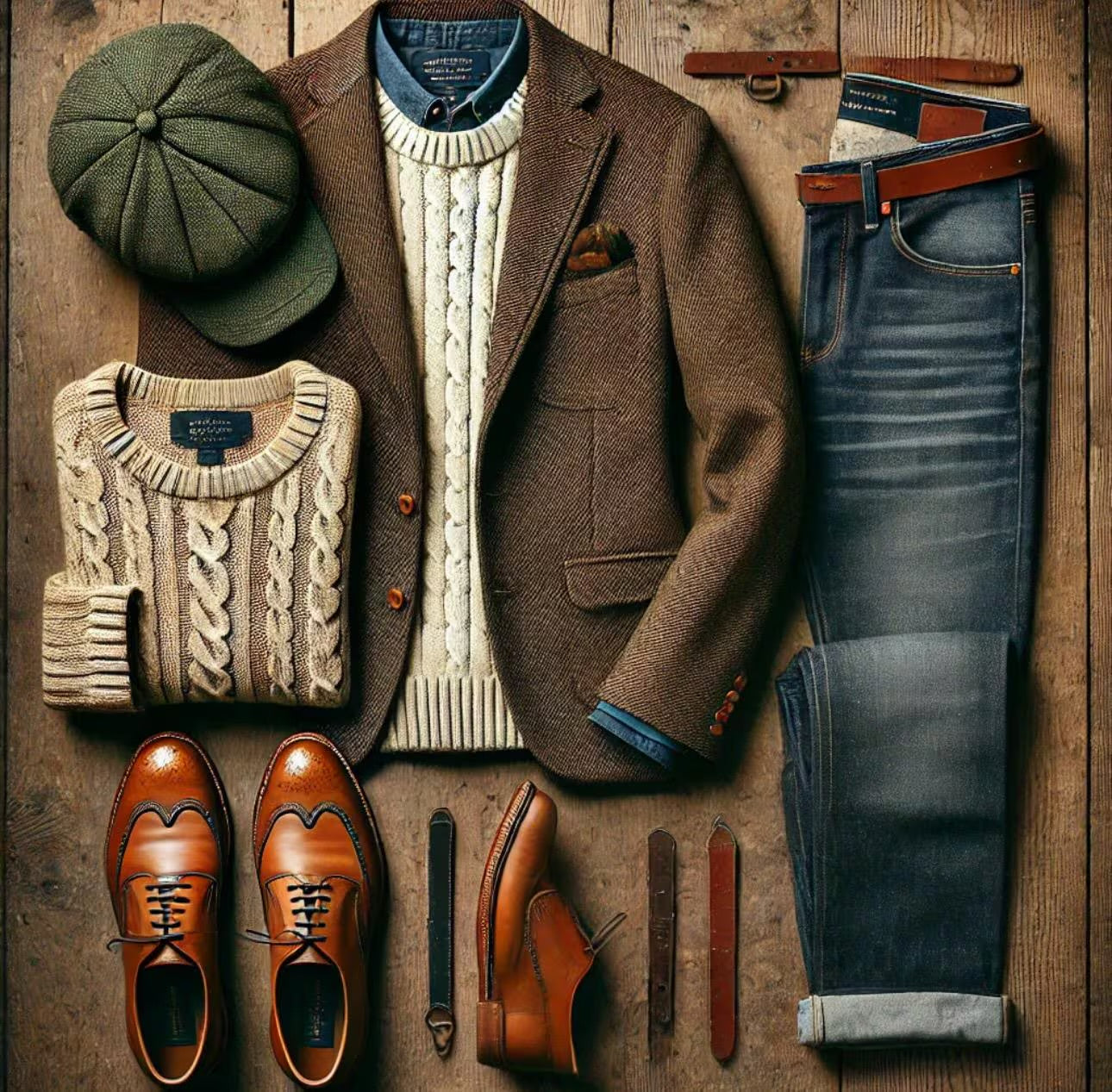 Men's Vintage Prep Style Box • Curated Tweed & Cable Knit Mystery Bundle (Medium Bundle)