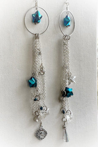 Star shoulder duster earrings, magical earrings