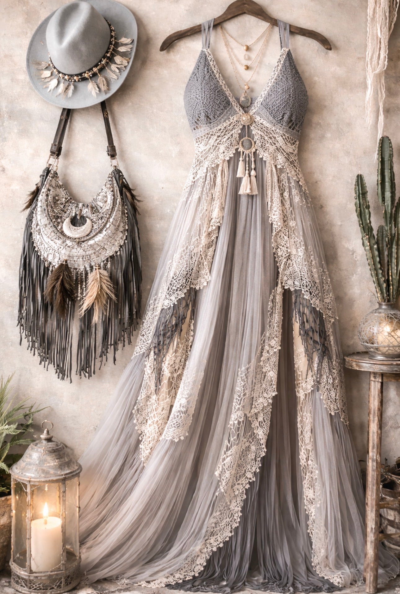 Festival boho bundle, white witch coven festival curated bundle clothing size large