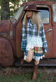 Flannel tunic dress, shabby lovers flannel cottage core M L