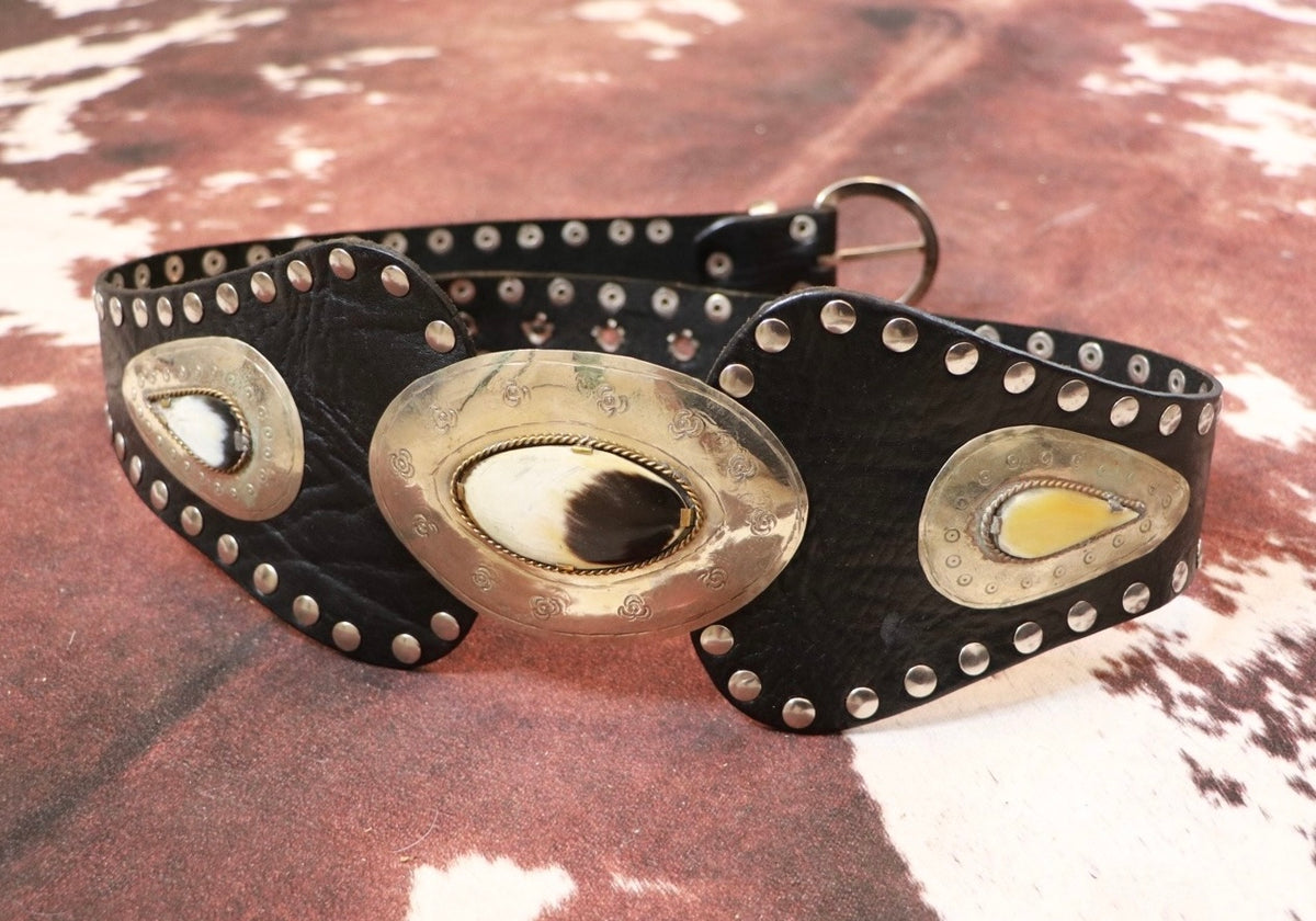 Black Leather Atlas Sash Belt