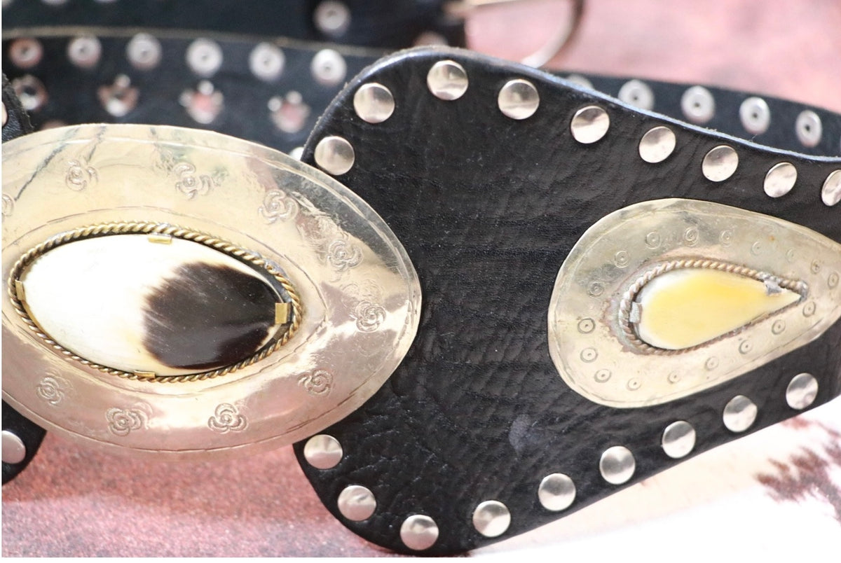 Black Leather Atlas Sash Belt