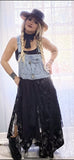 Festival Maxi dress, bohemian chic black lace maxi dress, Large TRC