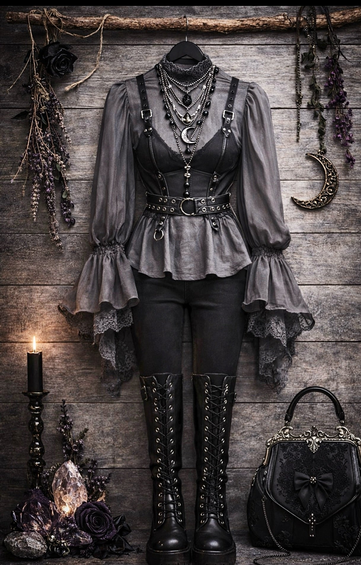 Fairycore Thrift Bundle | Dark Fairy Goth Outfit | Witchy Cottagecore Clothing Bundle | Romantic Fantasy Aesthetic | Upcycled Fairycore Style | True Rebel Clothing large