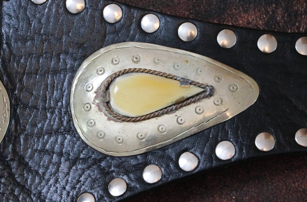 Black Leather Atlas Sash Belt