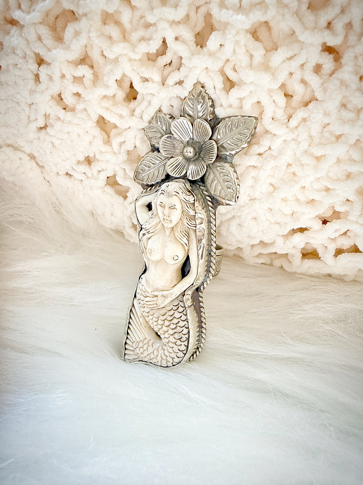 Siren’s Garden Oversized Mermaid Statement Ring
