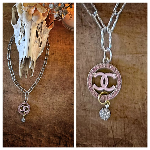 Chanel pull statement necklace, mixed metals, designer street chic