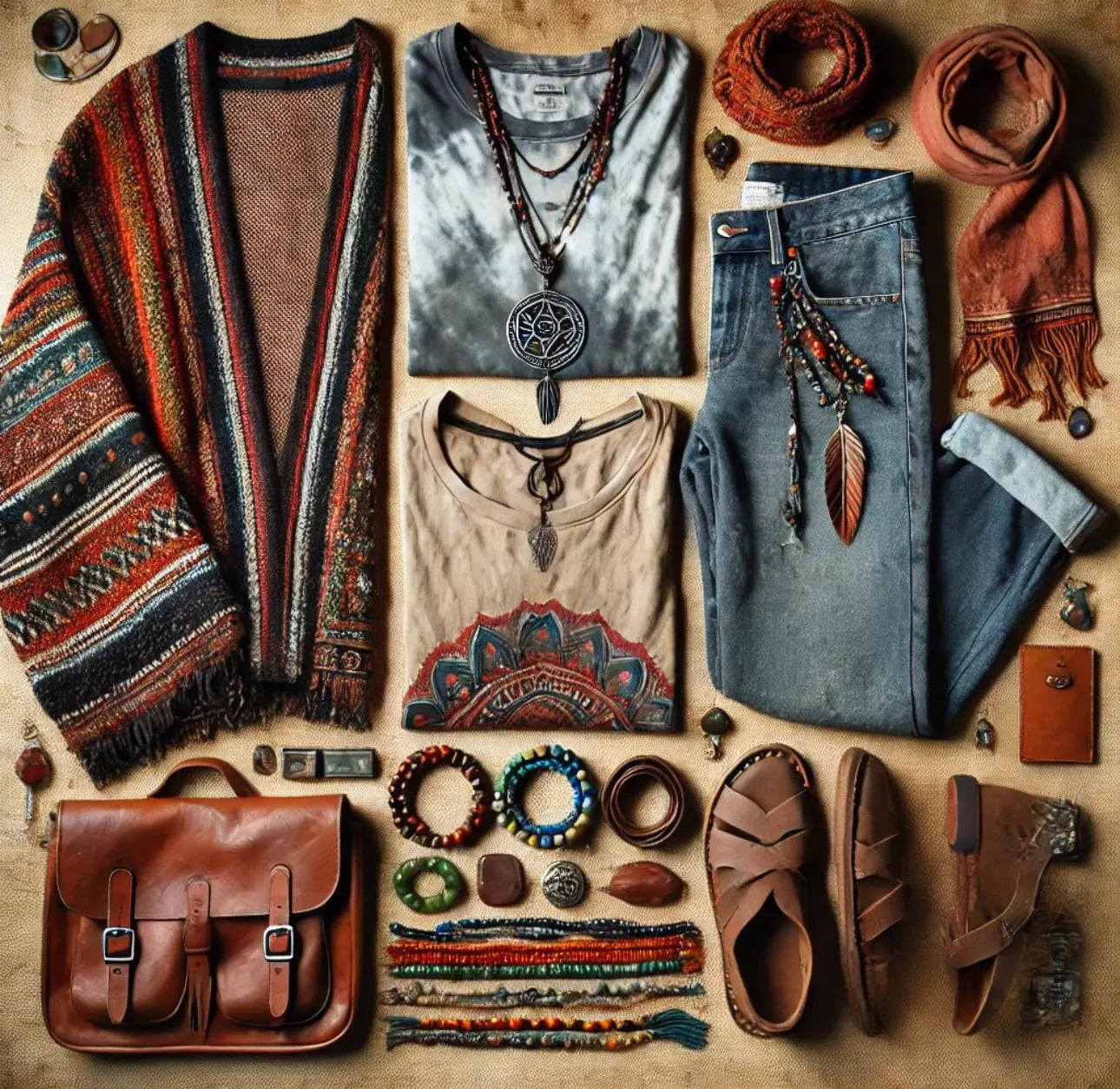 Bohemian Rocker Men’s Thrift Bundle | Vintage Artist Style | Nomad Poet Aesthetic | Layered Indie Rock Fashion One-of-a-Kind Menswear (Sample Bundle)