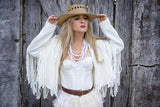 Rocker chic fringed festival jacket M L