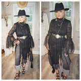 Whimsy Goth Lace & Fringe Boho Top – Stevie Nicks-Inspired Statement Piece