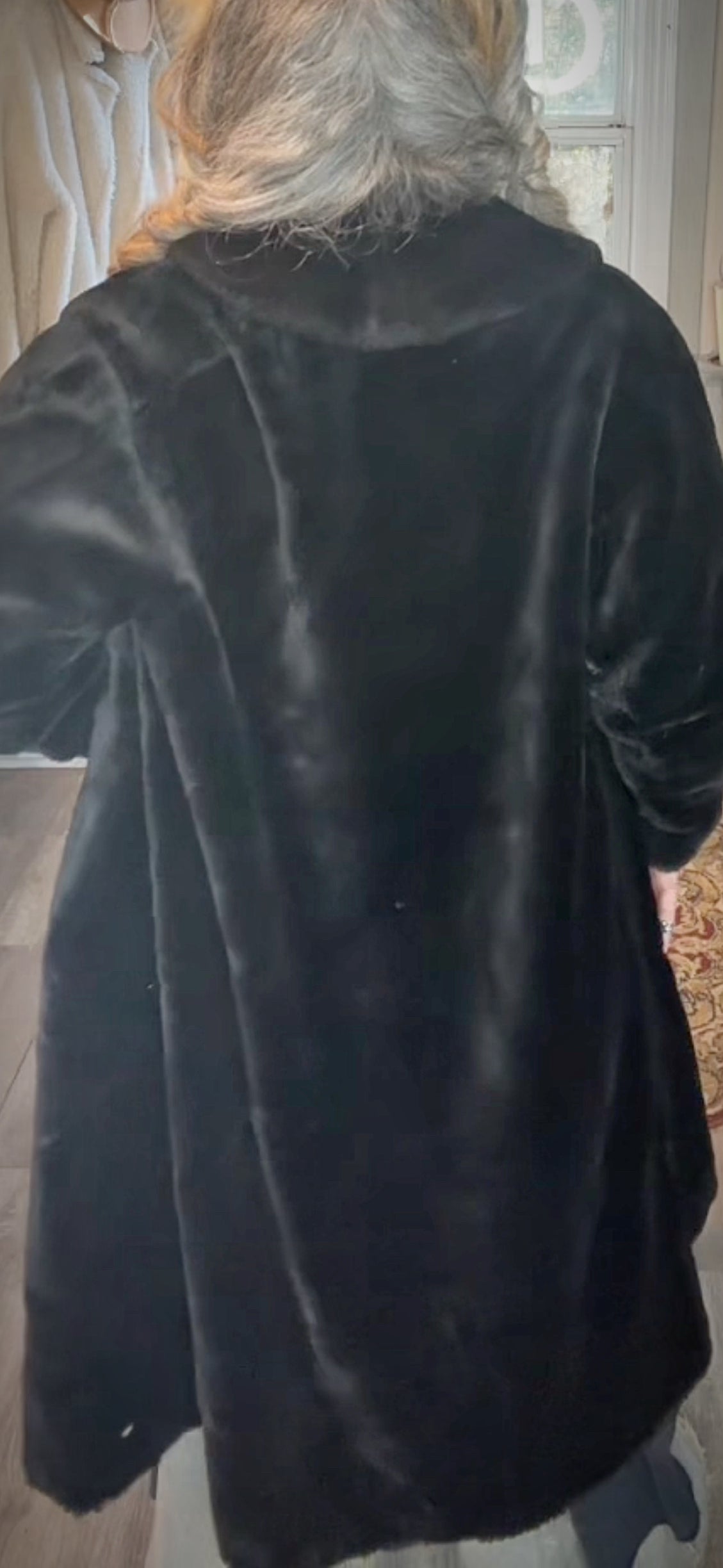 Vintage 90s faux For coat jacket mob wives aesthetic medium large