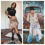 Stevie Nicks shawl, Latte boho wrap, lace n crochet waist scarf