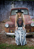 Johnny Cash concert maxi dress, festival sundress OS