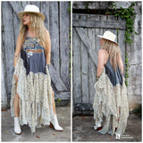 Bob Dylan concert dress, festival tunic maxi, boho S M