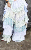 Crochet n Daisy ruffle pants, wide leg ruffle